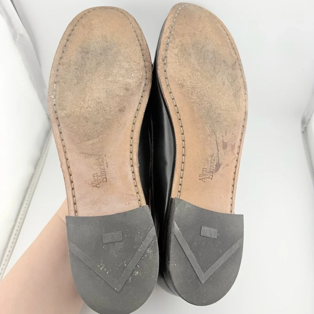 Allen Edmonds Woodstock Loafers 10.5B Black Brown Excellent Kiltie Leather 47212